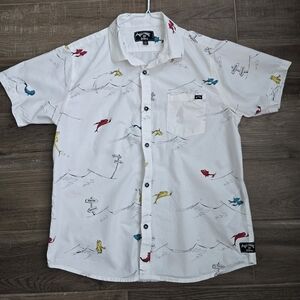Billabong x Dr Seuss Sundays Mini Woven Shirt Boys XL 14/16 White Rare